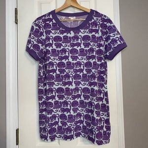Lularoe Crazy Cat Lady Ringer Tee - Large